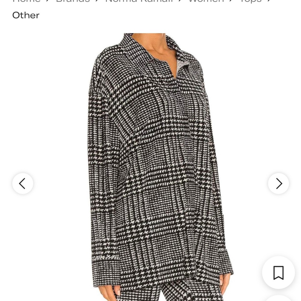 Norma Kamali Monochrome Houndstooth Top